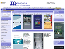 Tablet Screenshot of metropolis-verlag.de